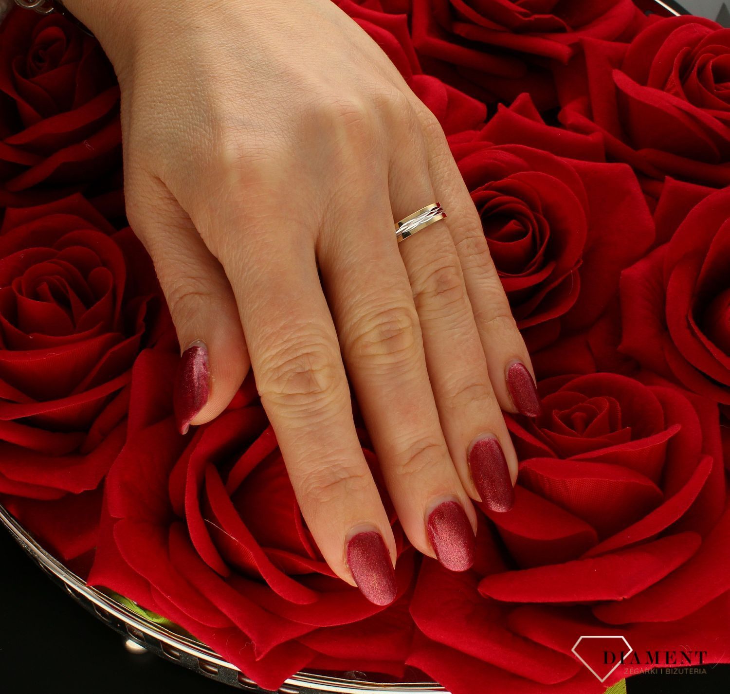 Obrączka Płaska Białe Złoto grawer w środku 585 DIAMENT wz 104   5mm Powiedz tak obrączkom marki DIAMENT !☆ Obrączki ślubne w ponad 300 wzorach ☆ (2).jpg